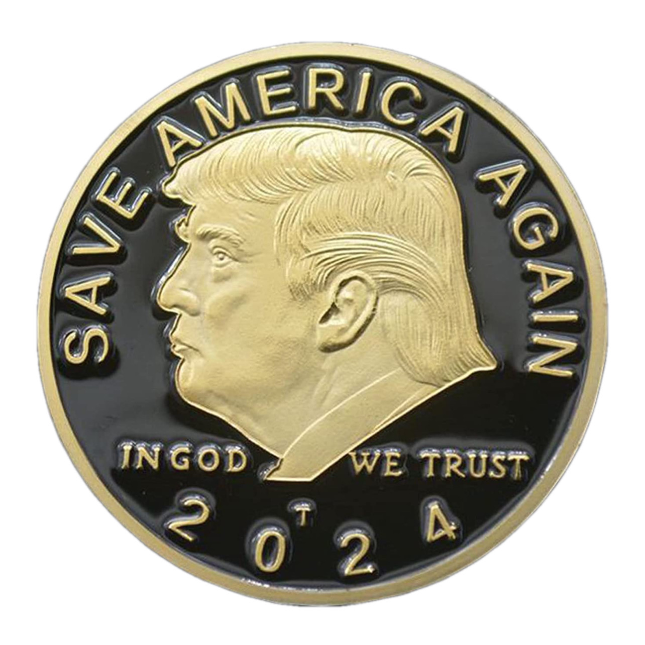 2024 SAVE AMERICA AGAIN Donald Trump Black on Gold Plated Collection Coin All Products 3