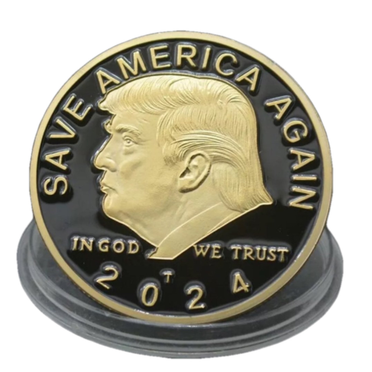 2024 SAVE AMERICA AGAIN Donald Trump Black on Gold Plated Collection Coin All Products 8