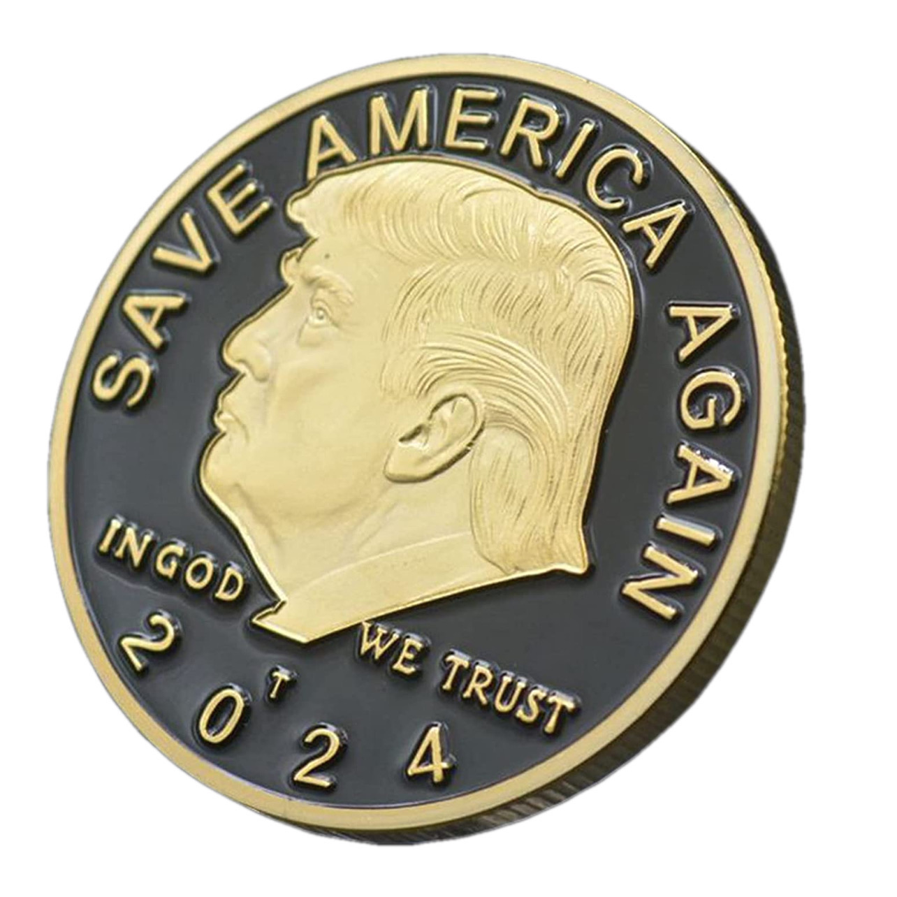 2024 SAVE AMERICA AGAIN Donald Trump Black on Gold Plated Collection Coin All Products 6