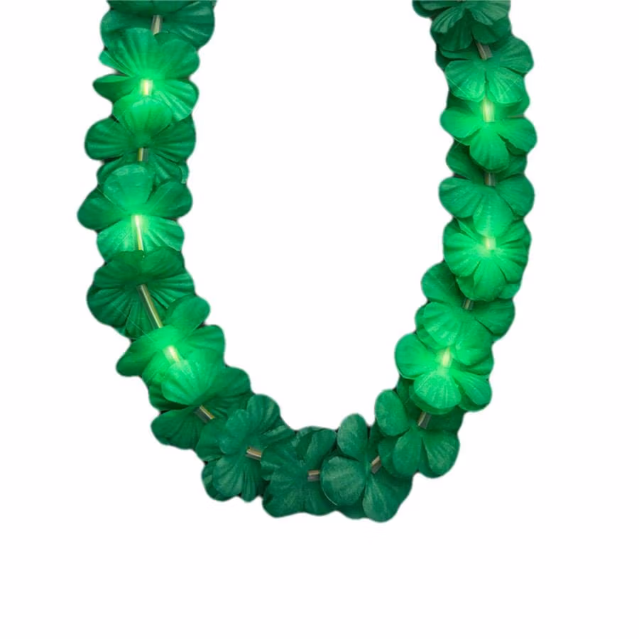 Light Up Hawaiian Flower Lei Necklace Green All Products 6