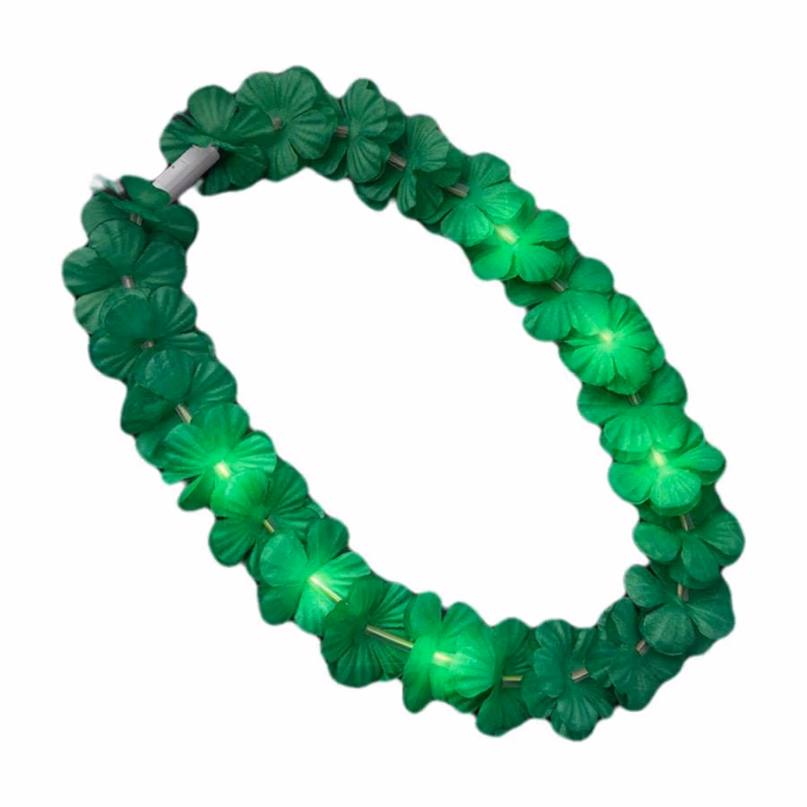 Light Up Hawaiian Flower Lei Necklace Green All Products 5