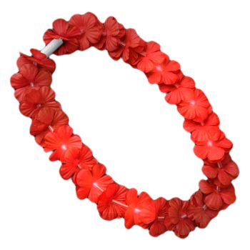 Light Up Hawaiian Flower Lei Necklace Red All Products