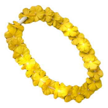 Light Up Hawaiian Flower Lei Necklace Yellow All Products