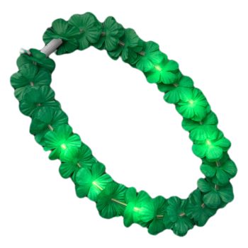 Light Up Hawaiian Flower Lei Necklace Green All Products