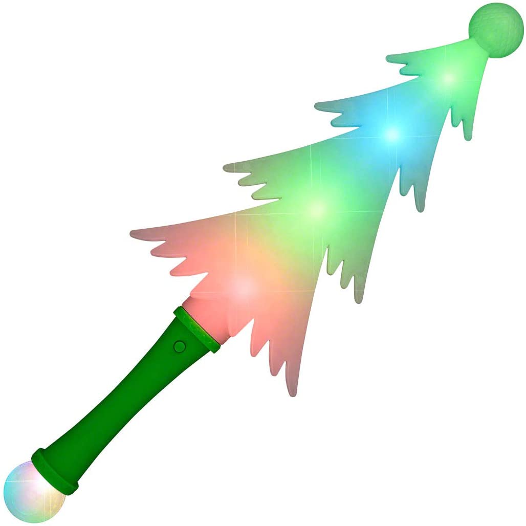 Light Up Frosted Christmas Tree Multicolor Wand with Crystal Ball All Products