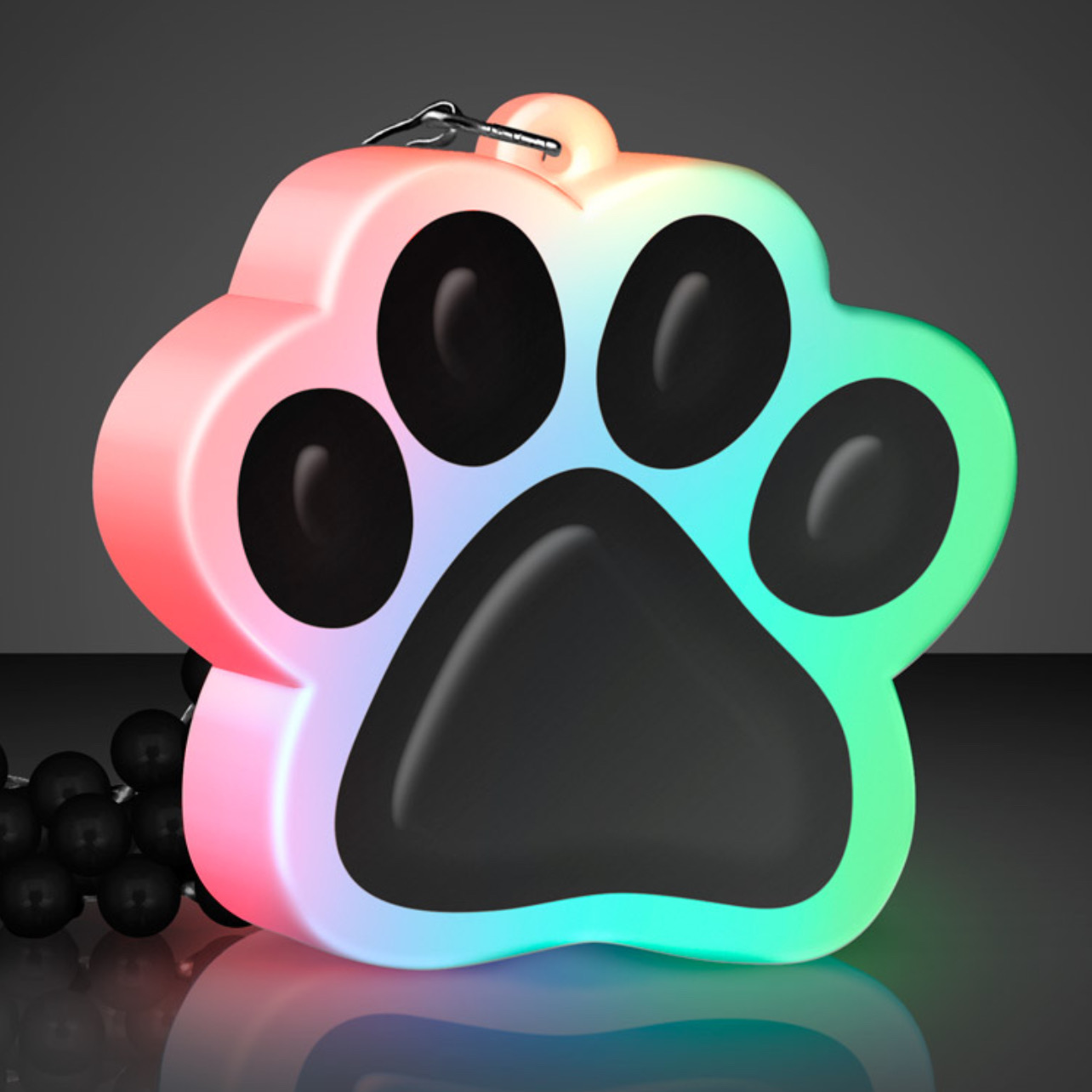 Light Up Multicolor Paw Print Charm Necklace All Products 4
