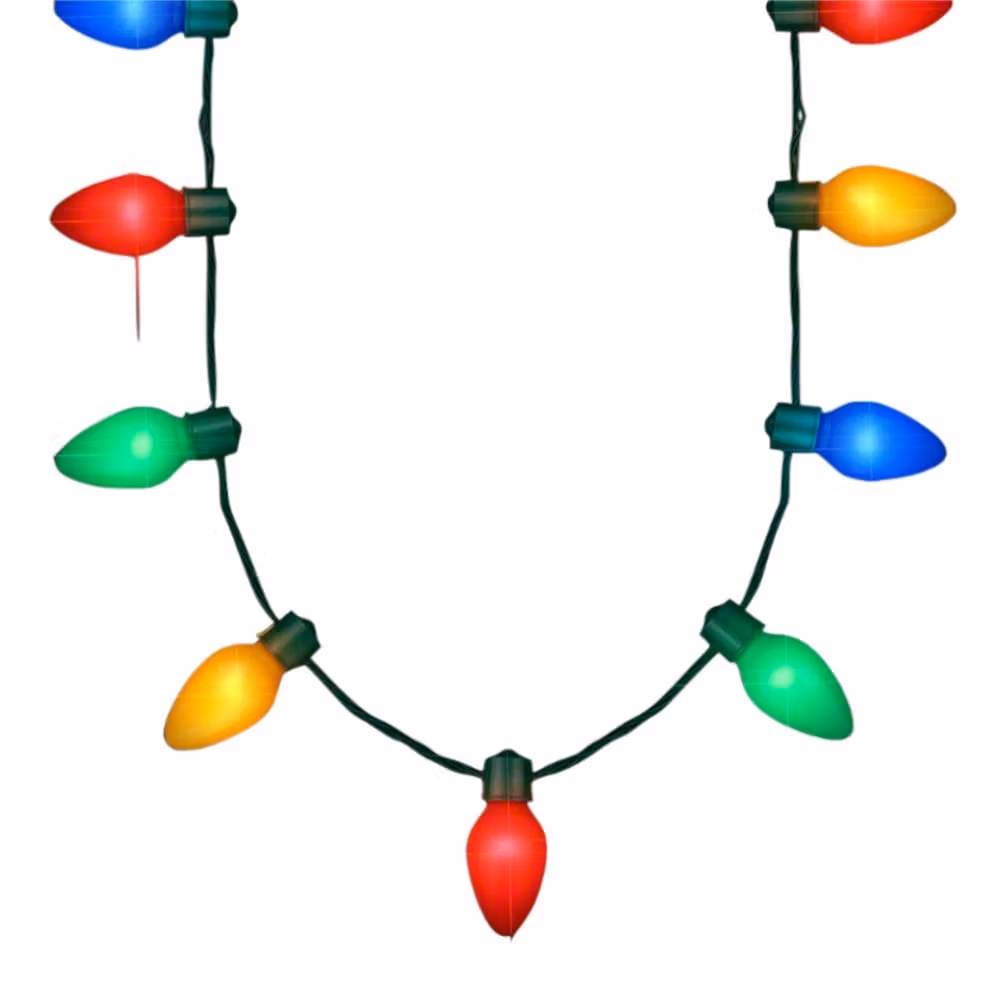 9 Bulbs Huge Old School Wearable Christmas Light Necklace All Products 4