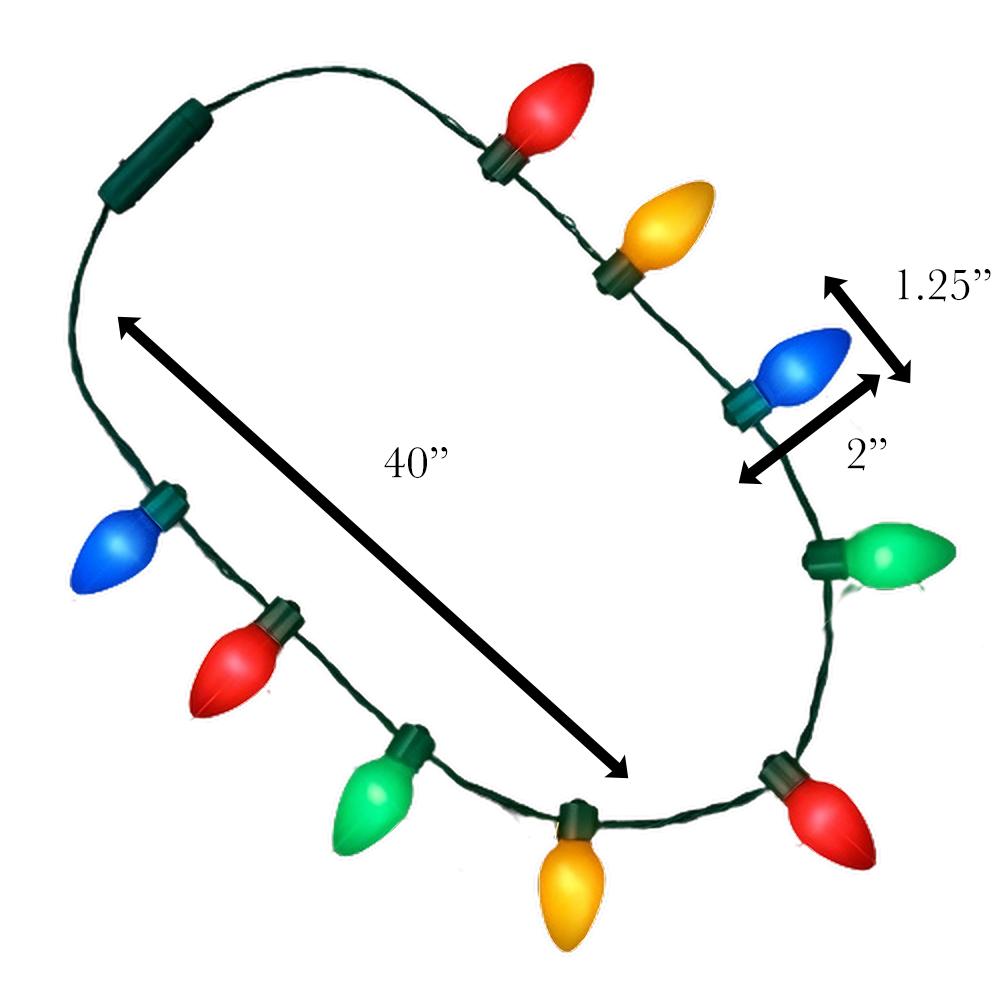DM Merchandising Lotsa Lites CHRISTMAS Jumbo Light Up Necklace Plastic 1 pk  | Boulevard Hardware & Supply Co