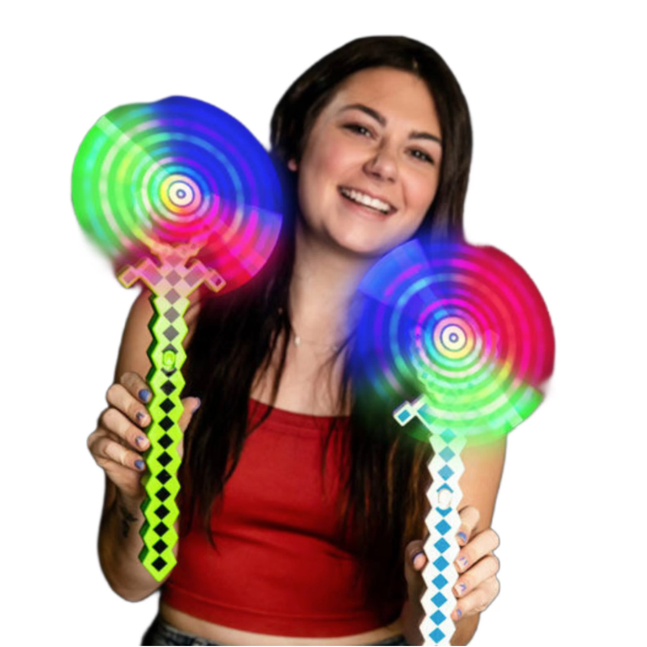 Light Up Mini Pixelated Windmill Wand Assorted Colors All Products 3