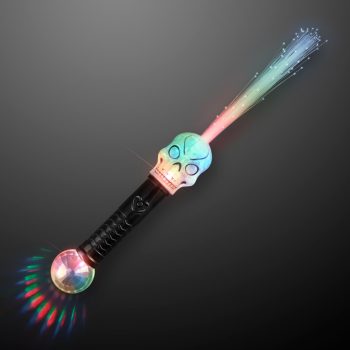 Flashing Fiber Optic Skull Wand with Prism Ball All Products