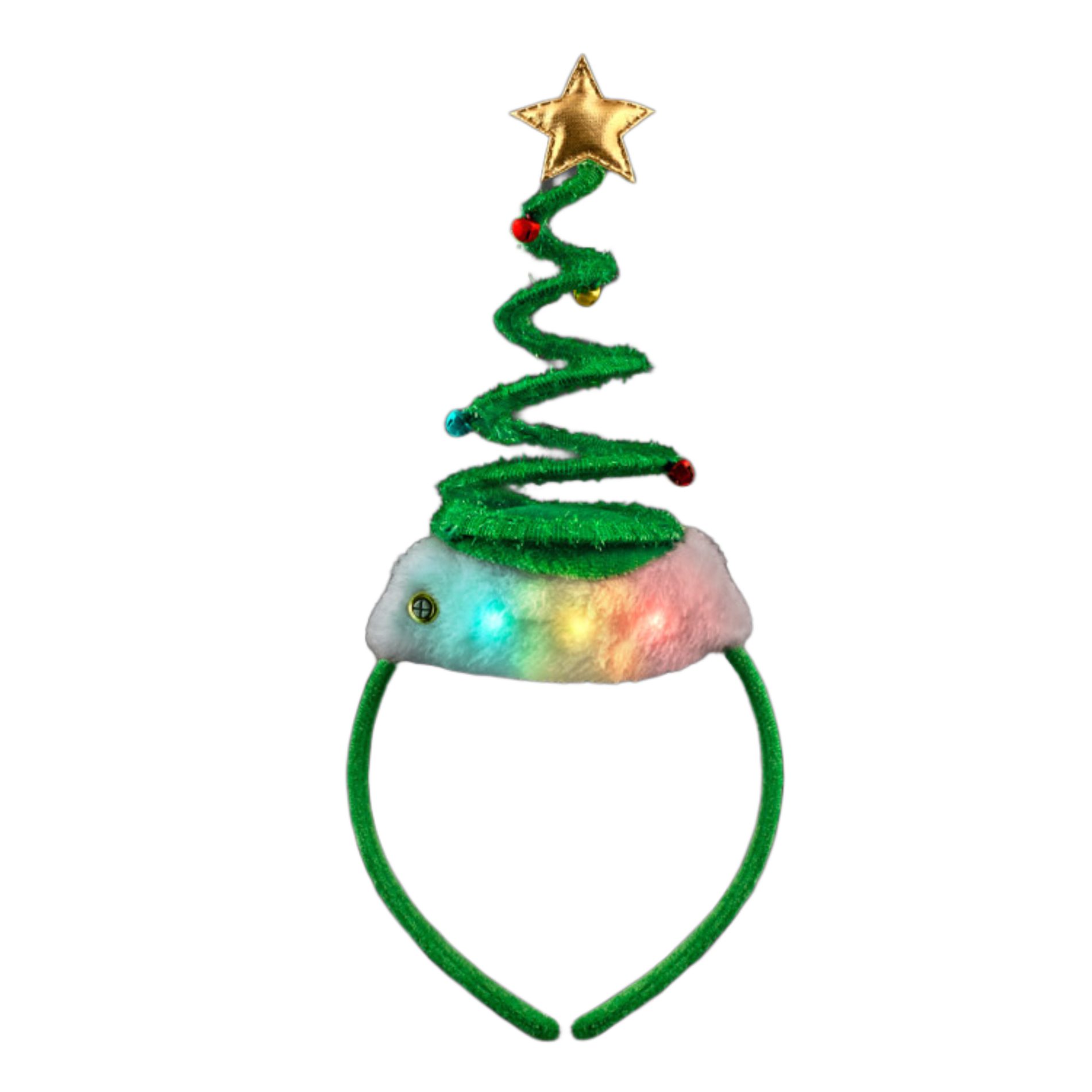 Light Up Tree Silly Springy Headband with Golden Star All Products
