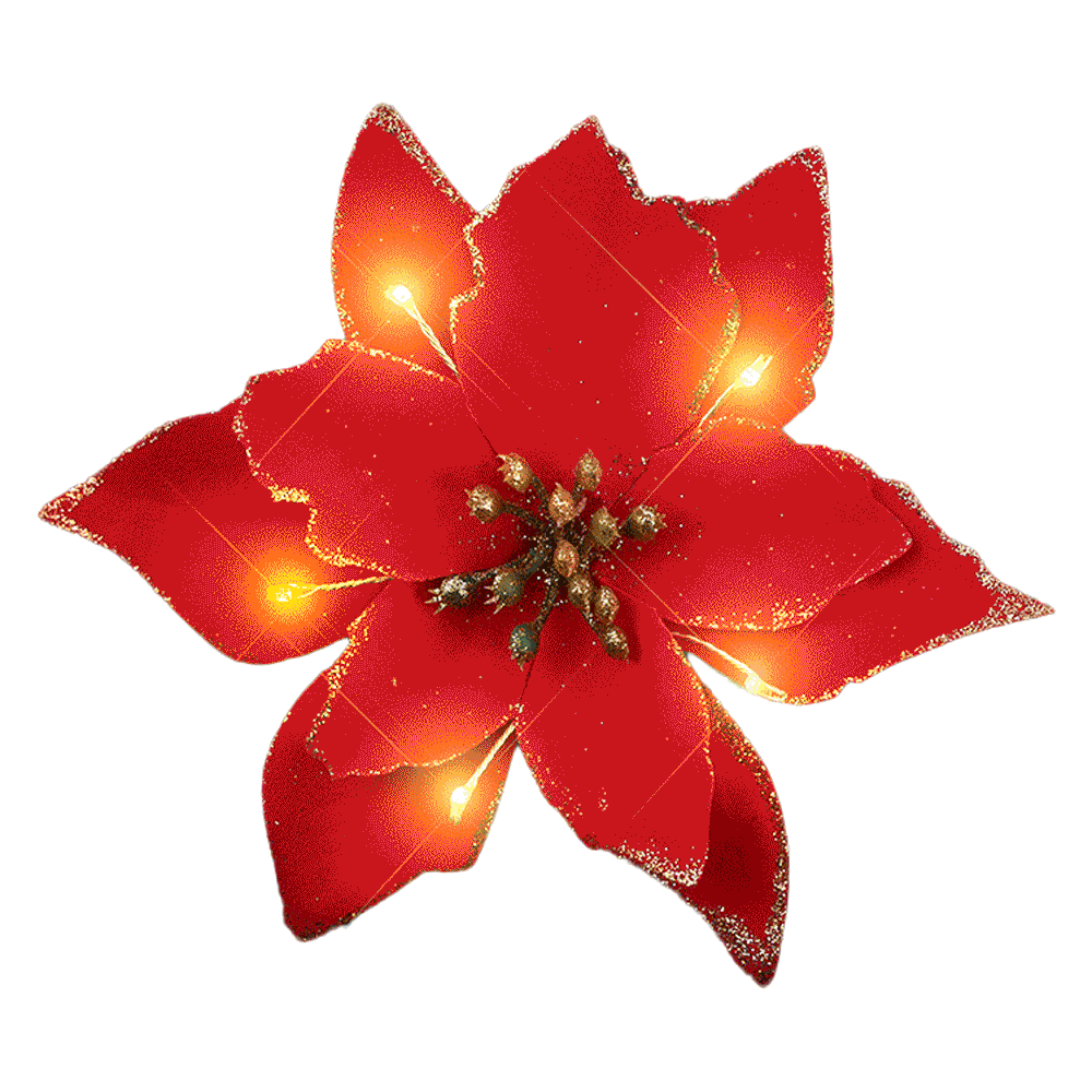 Light Up Christmas Red Poinsettia Hair Clip All Products 4