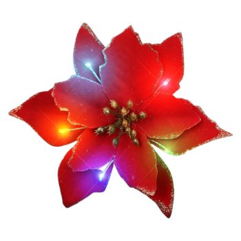 Light Up Christmas Red Poinsettia Hair Clip All Products