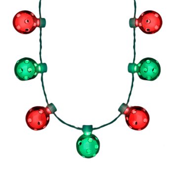 Light Up Christmas Metallic Shine Through Disco Balls Necklace All Products
