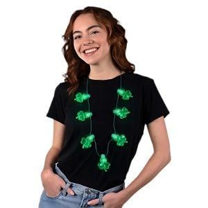 Flashing Jumbo Acrylic Shamrock Charms Necklace All Products