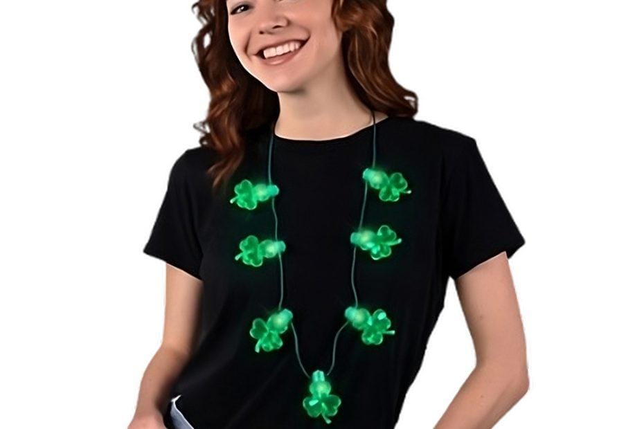 Flashing Jumbo Acrylic Shamrock Charms Necklace All Products