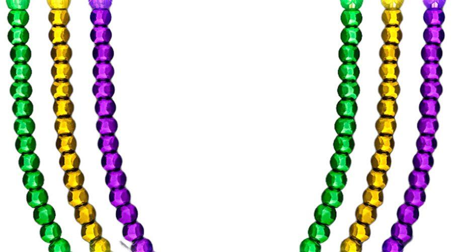 LED Necklace with Mardi Gras Beads Pack of 12 All Products