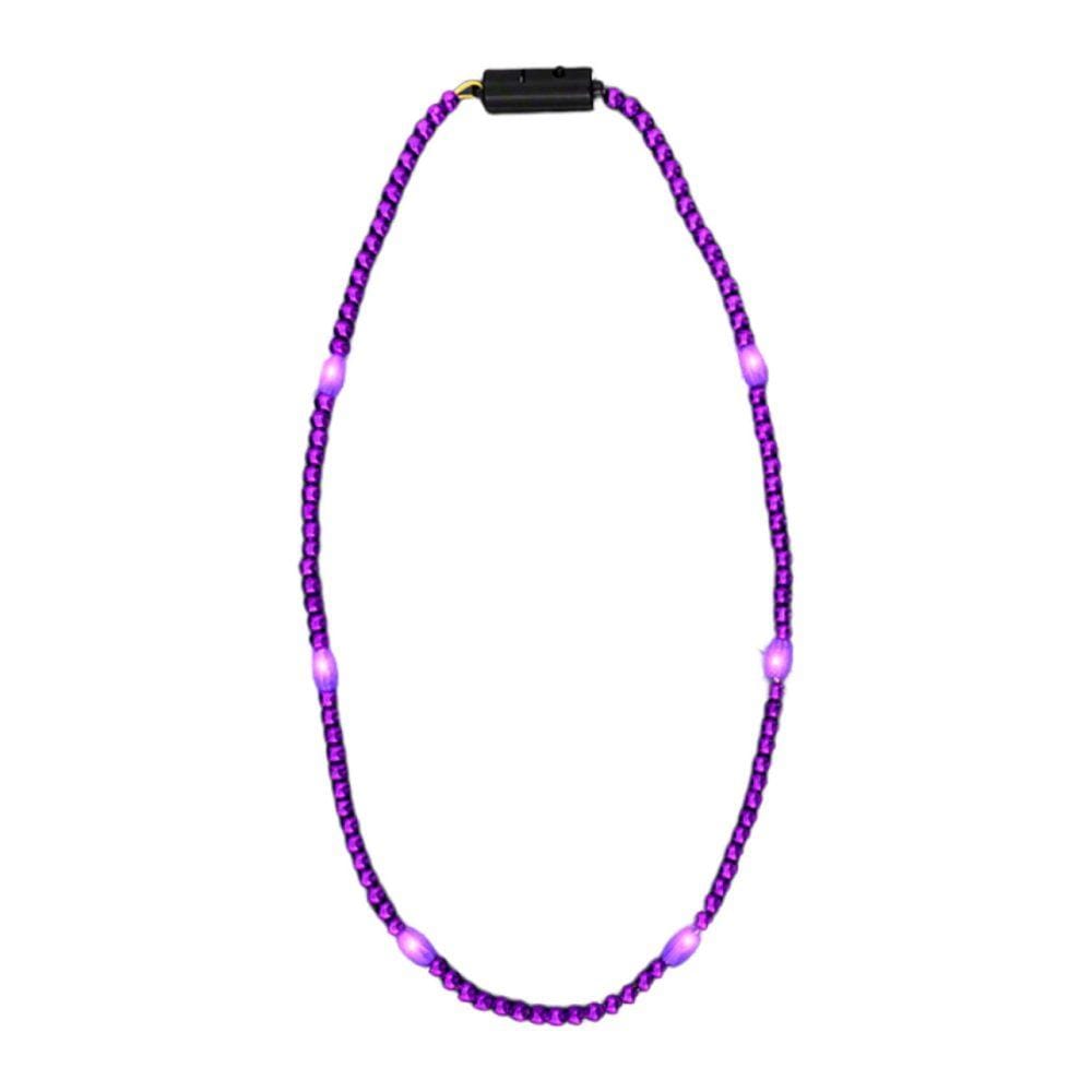 LED Necklace with Mardi Gras Beads Pack of 12 All Products 8
