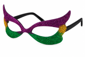 Mardi Gras Glitter Mask Glasses – Purple, Green & Gold All Products