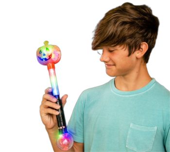16 Inch Flashing Multicolor Pumpkin Scepter Wand All Products