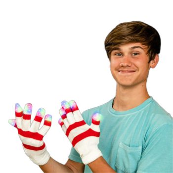 Knitted Candy Cane Gloves with Multicolor LEDs All Products