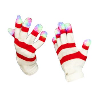 Knitted Candy Cane Gloves with Multicolor LEDs All Products