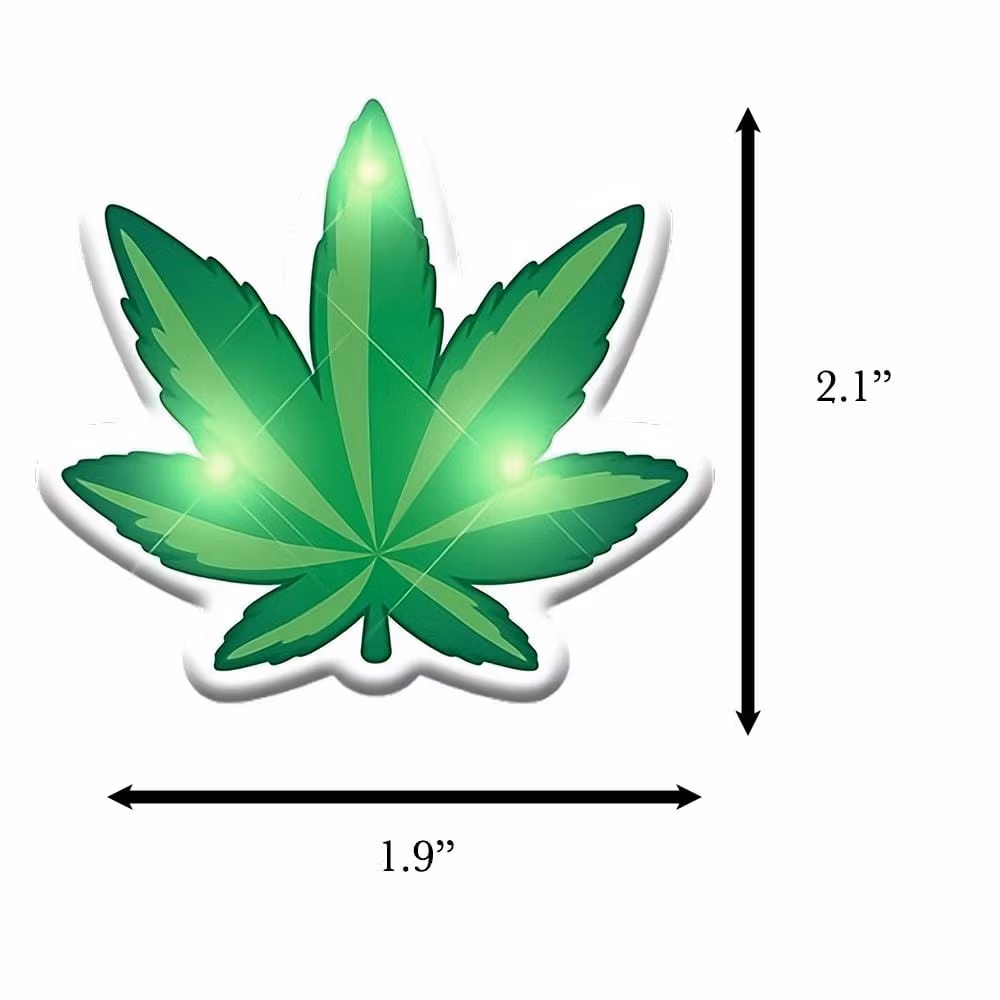 Light Up Pot Leaf Body Light Pin 420 4