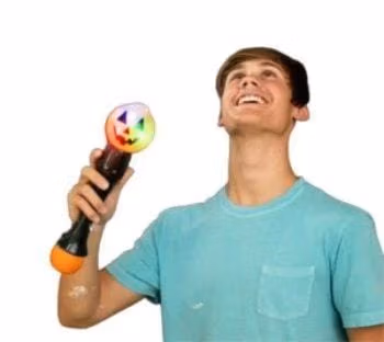 15 Inch Light Up Jack-O-Lantern Pumpkin Bubble Wand for Halloween Bubble Solution Included All Products