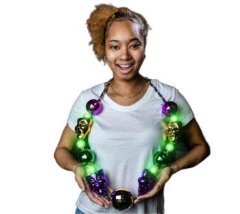 Light Up Jumbo Mardi Gras Huge Balls and Mask Necklace All Products