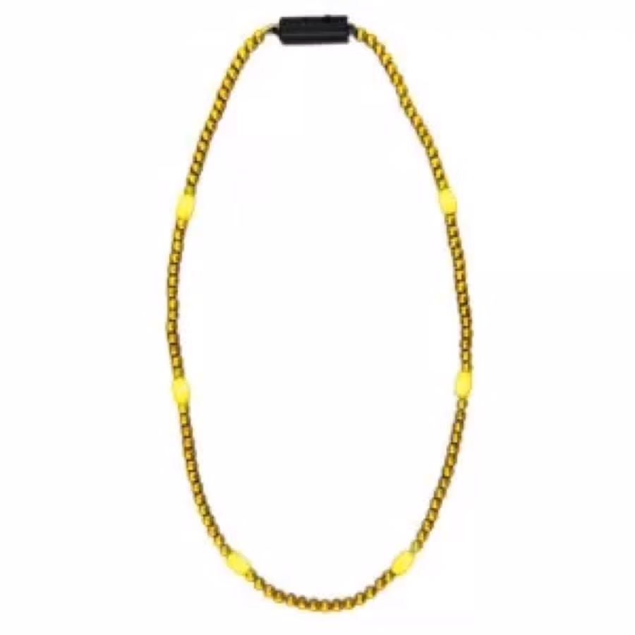 LED Necklace with Yellow Metallic Beads for Mardi Gras All Products 6