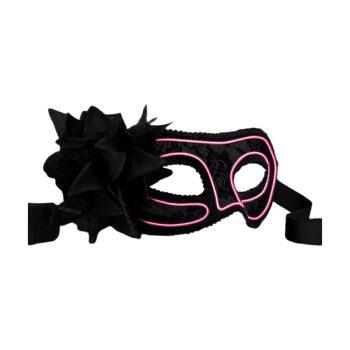 Pink Electro Luminescent Wire Black Lace Party Mask All Products