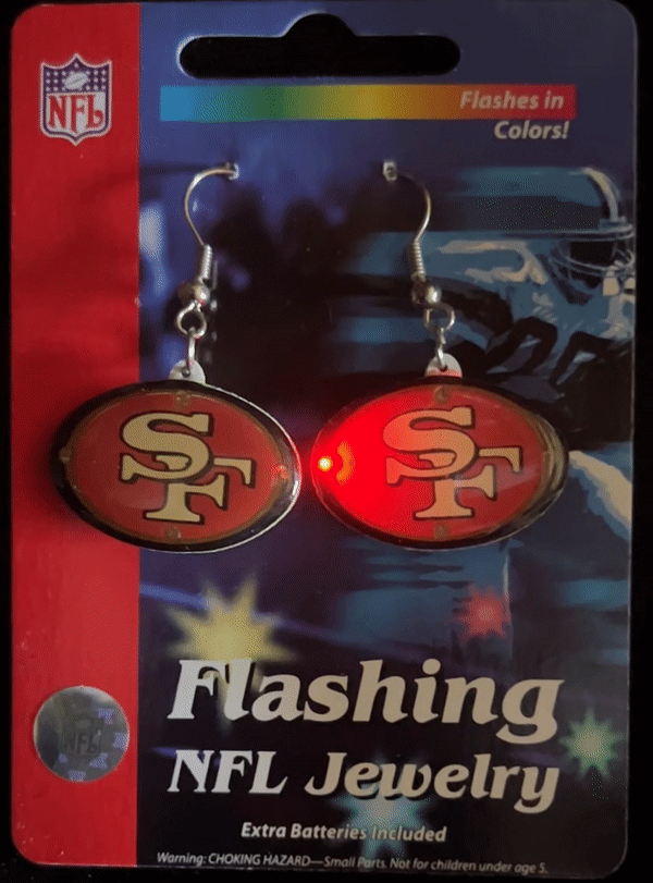 San Francisco 49ers NFL Officially Licensed Flashing Earrings All Products 3