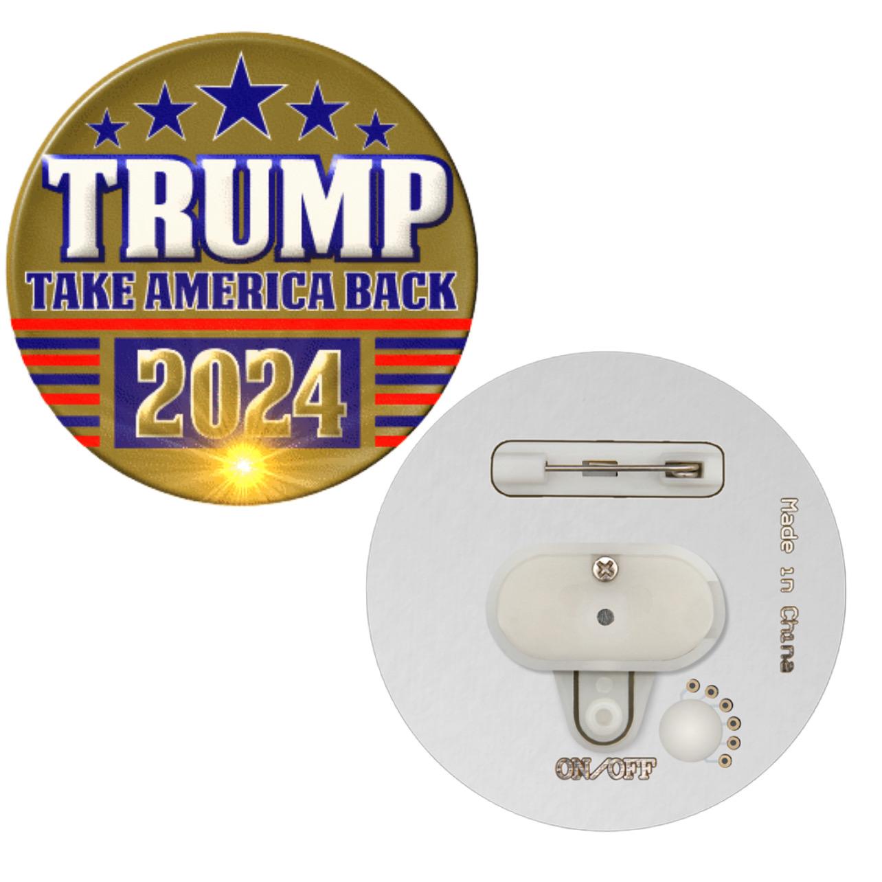 Trump Take America Back 2024 Flashing Body Light Pin All Body Lights and Blinkees 5