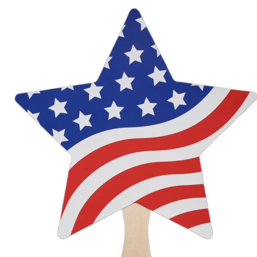 Star Shaped Unlit Patriotic Paper Board Hand Fan All Products 5