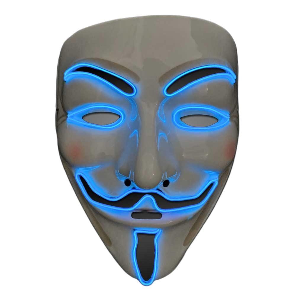 EL Wire Vendetta Guy Fawkes Halloween Mask Blue All Products 3