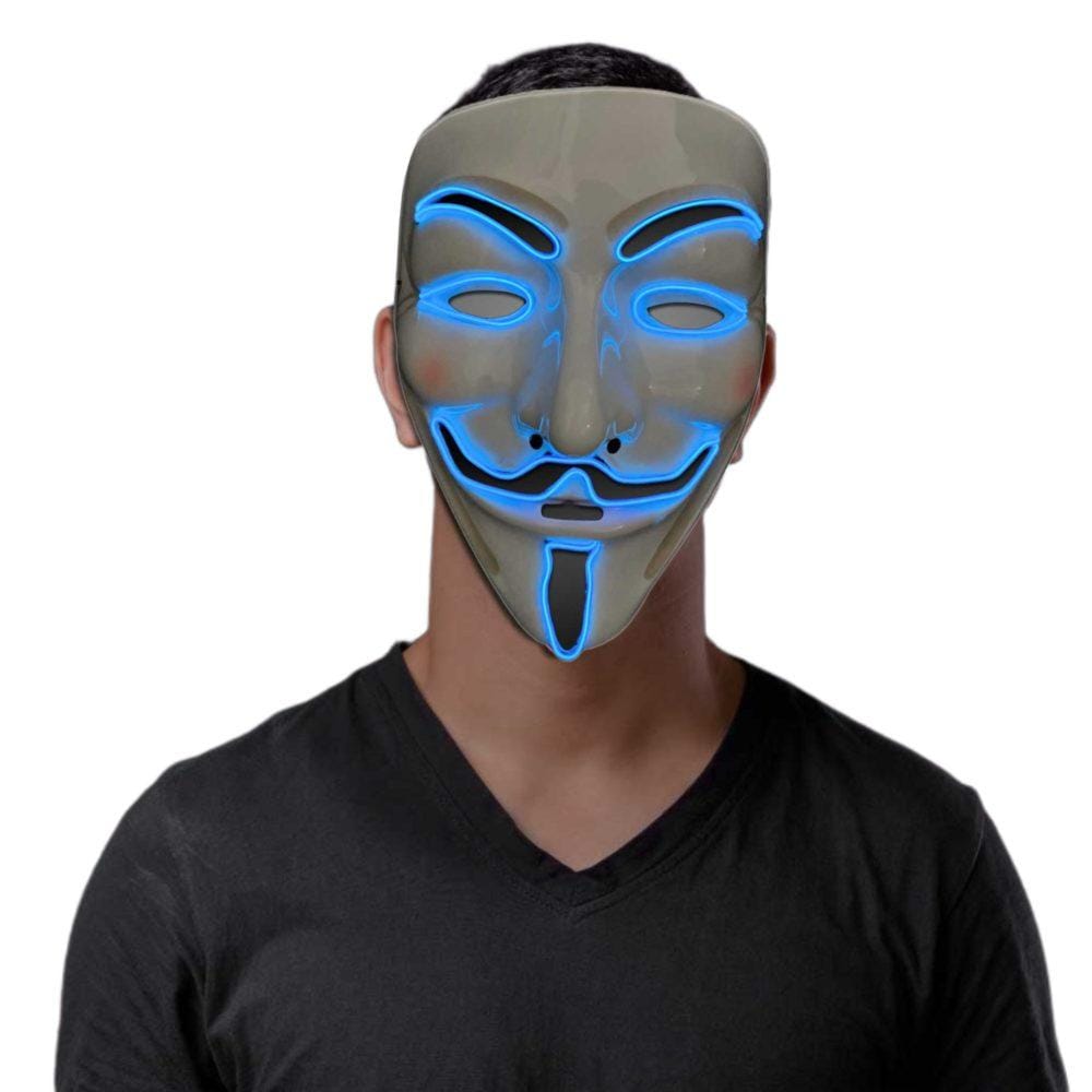 EL Wire Vendetta Guy Fawkes Halloween Mask Blue All Products 5
