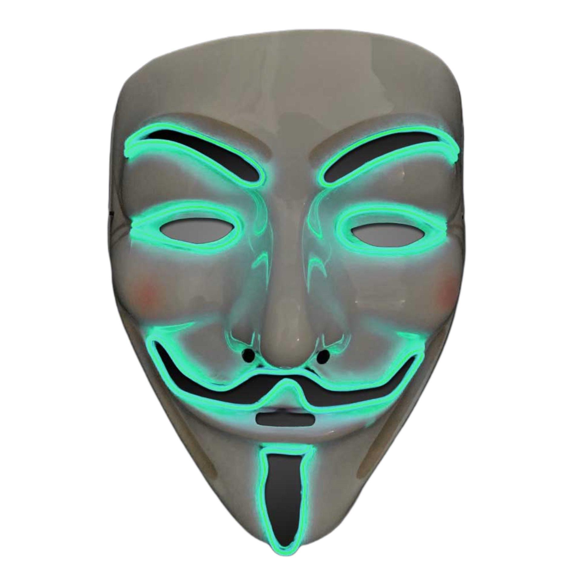 EL Wire Vendetta Guy Fawkes Halloween Mask Green All Products 3