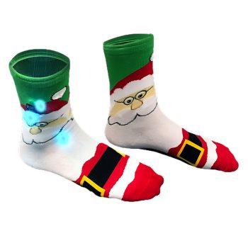 Flashing Santa Claus Christmas Socks 1 Pair All Products