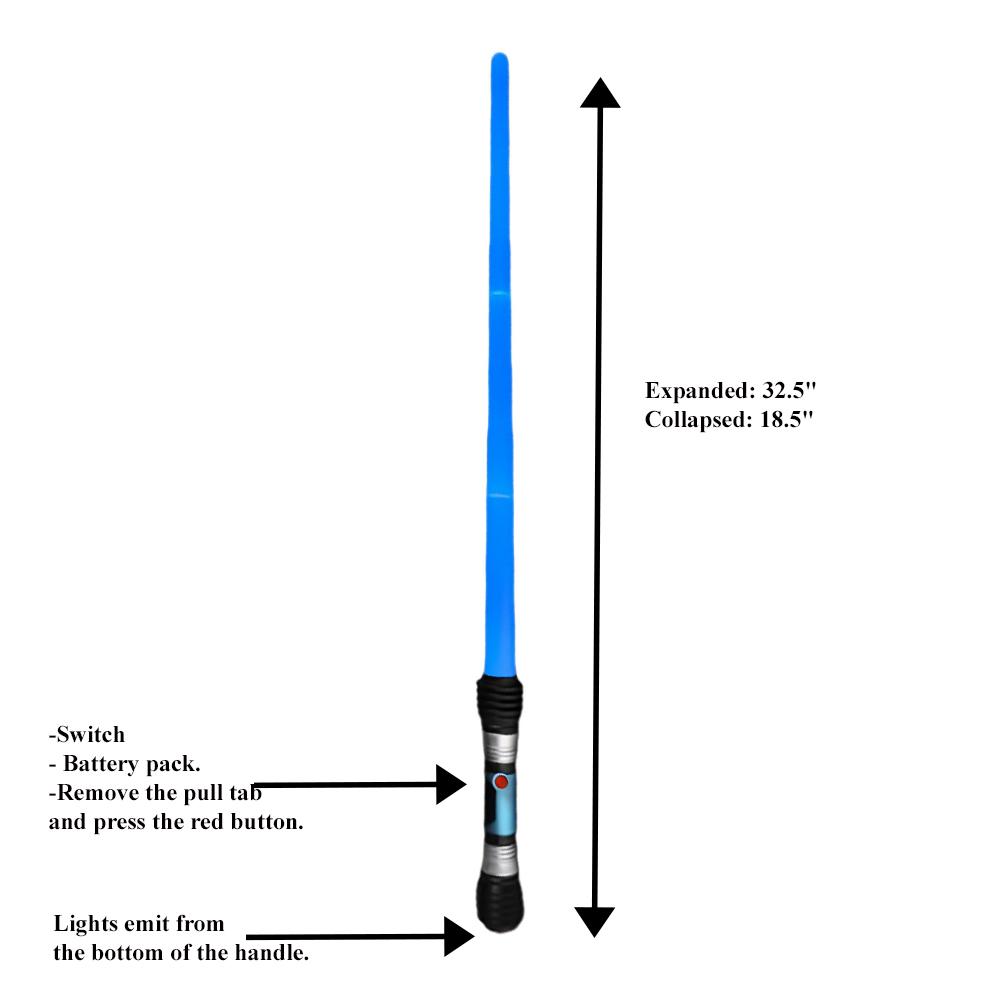 Galactic LED Expandable Blue Light Saber Sword 4th of July 4