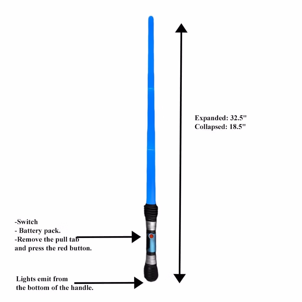 Galactic LED Expandable Blue Light Saber Sword 4th of July 6