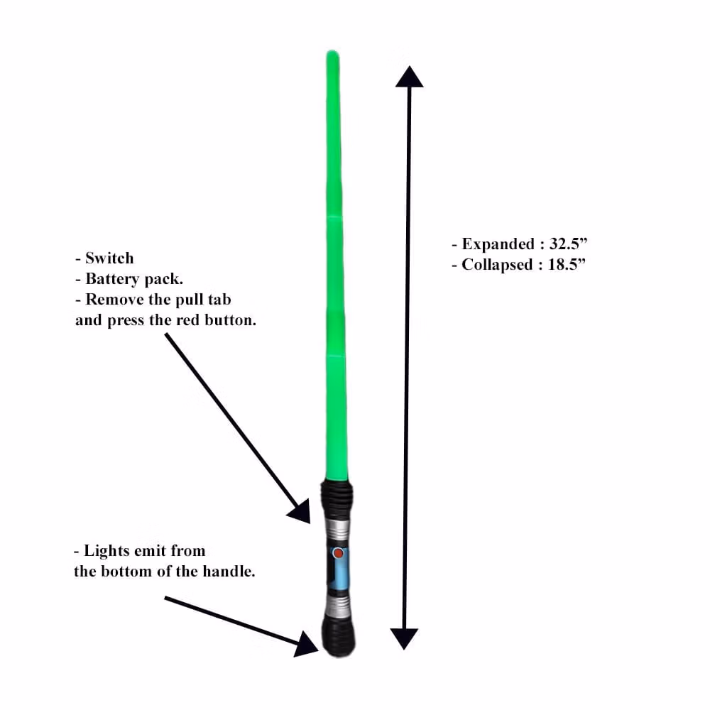 Galactic LED Expandable Green Light Saber Sword 4th of July 6