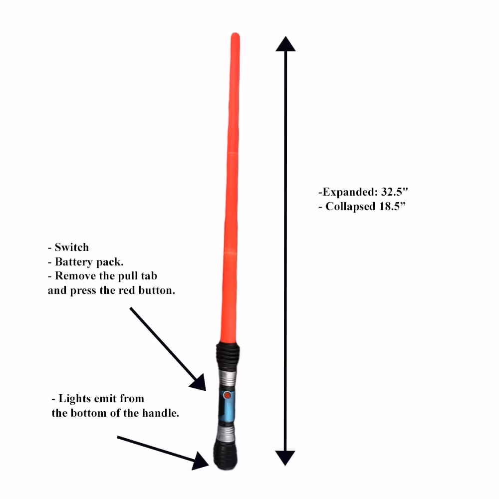 Galactic LED Expandable Red Light Saber Sword 4th of July 6