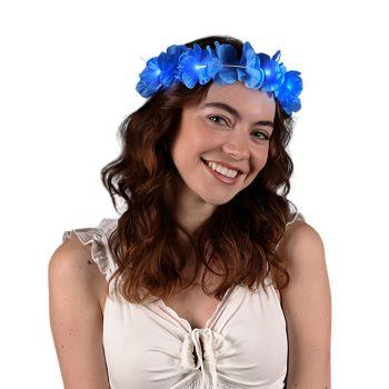 Island Girl Tropical Flower Crown Lei Headband Blue All Products