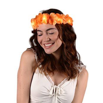 Island Girl Tropical Flower Crown Lei Headband Orange All Products