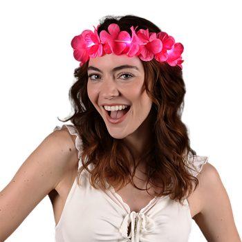 Island Girl Tropical Flower Crown Lei Headband Pink All Products