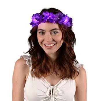 Island Girl Tropical Flower Crown Lei Headband Purple Clubs, Concerts, Festivals, Disco