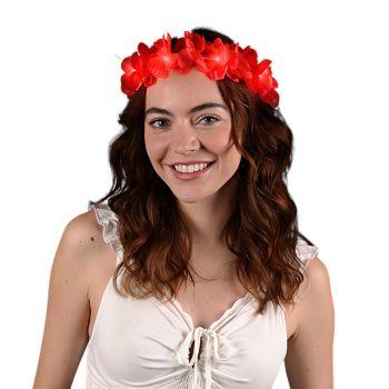 Island Girl Tropical Flower Crown Lei Headband Red All Products