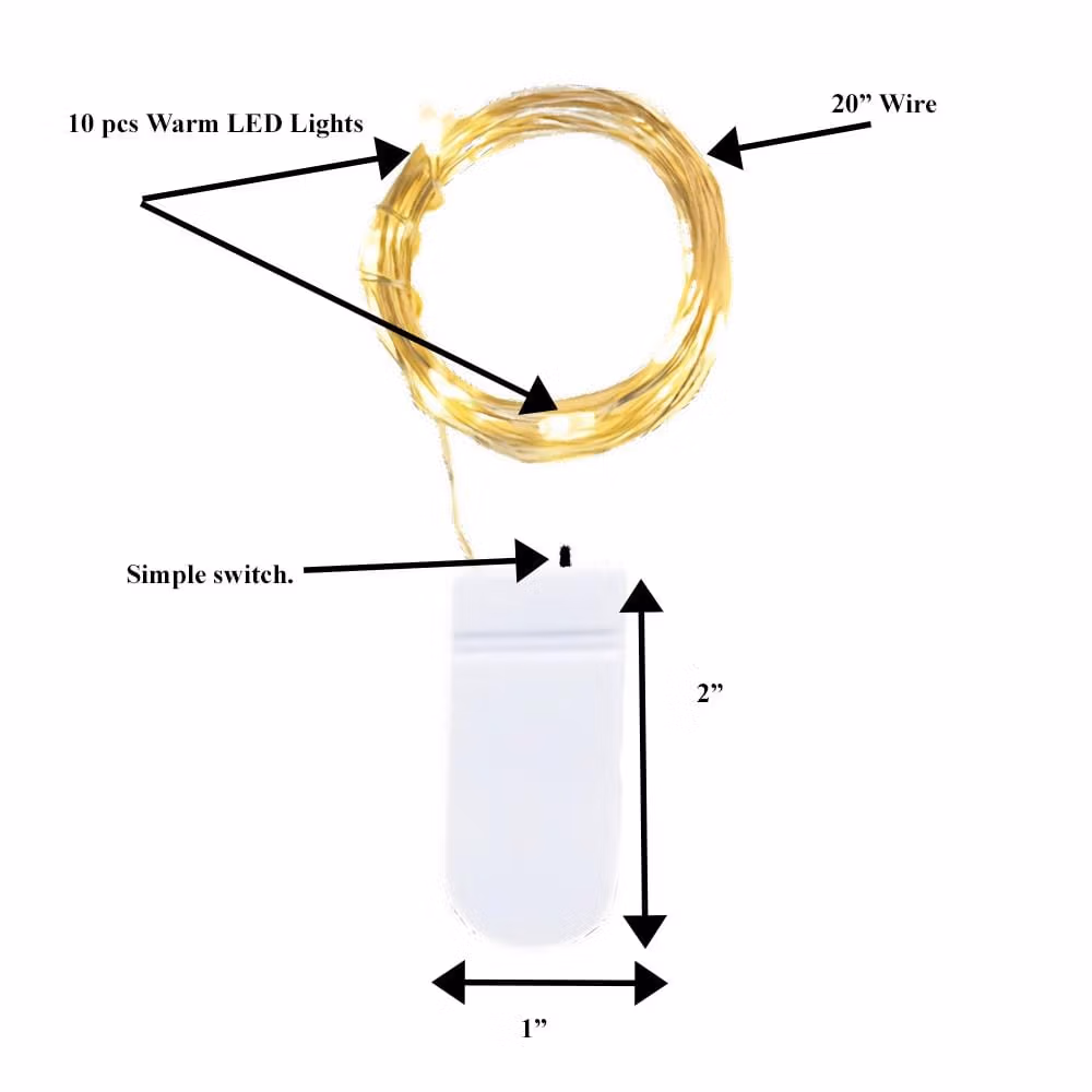 LED 20 Inch Silver Wire String Lights Warm White All Products 5