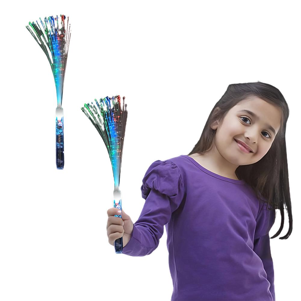 Fiber Optic Wand with Multicolor LEDs Transparent Handle