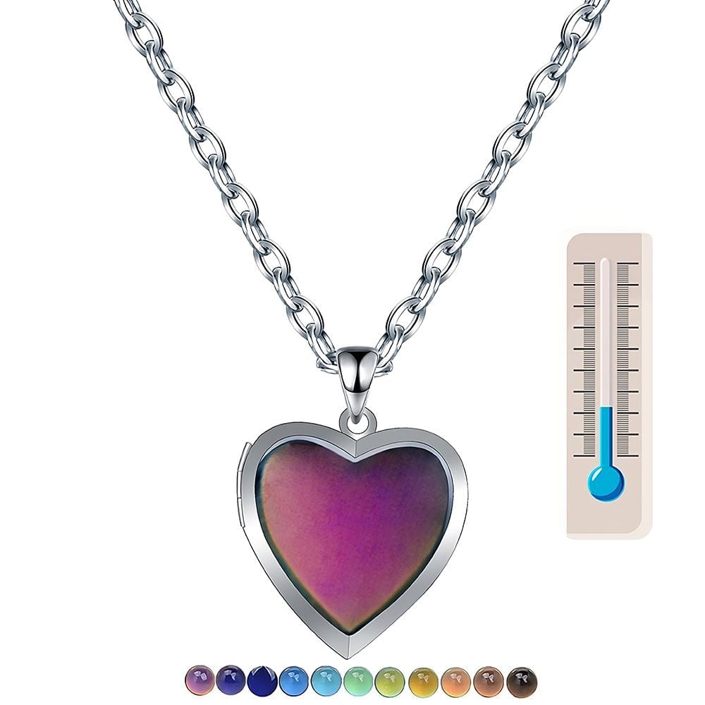 Mood Changing Heart Pendant Charm Photo Locket Necklace All Products Mood Changing Heart Pendant Charm Photo Locket Necklace All Products 2